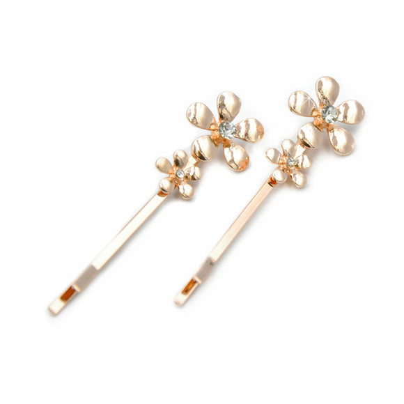 Haarspangen Blume-Modell Vintage glanz rosegold