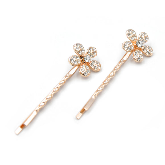 Haarspangen Blume-Modell Vintage Strass rosegold